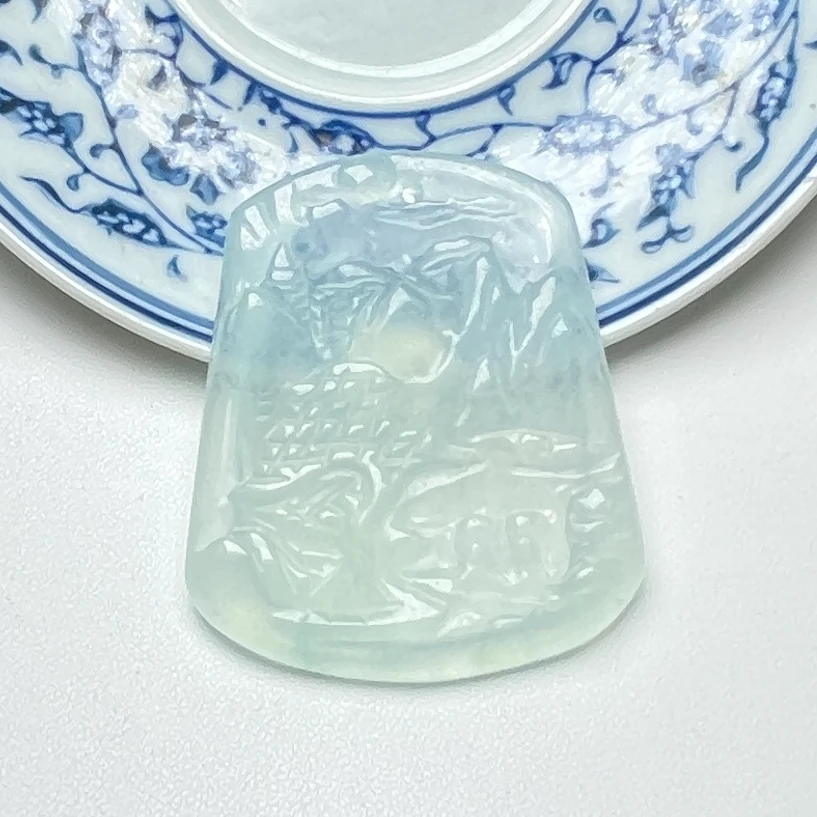 A129 晴水山水牌吊坠 时尚精美  (多样性发其一)