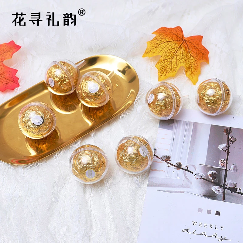 【花执】巧克力花托透明亚克力塑料球手工礼物diy花束包装花店