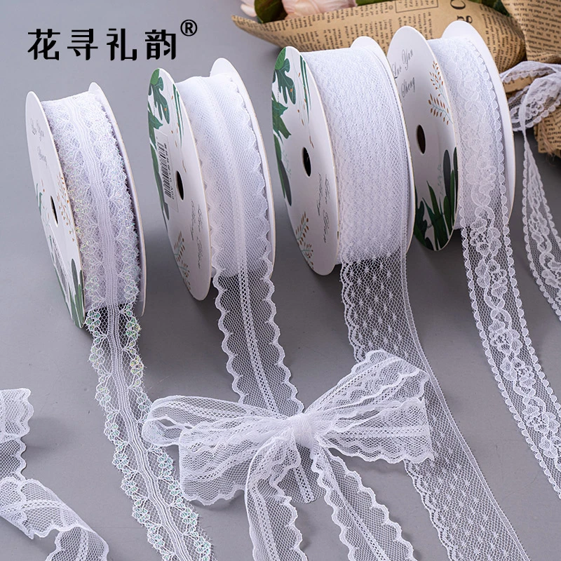 【花执】蕾丝花边带鲜花蛋糕包装蝴蝶结蕾丝带纱带花束丝带绸