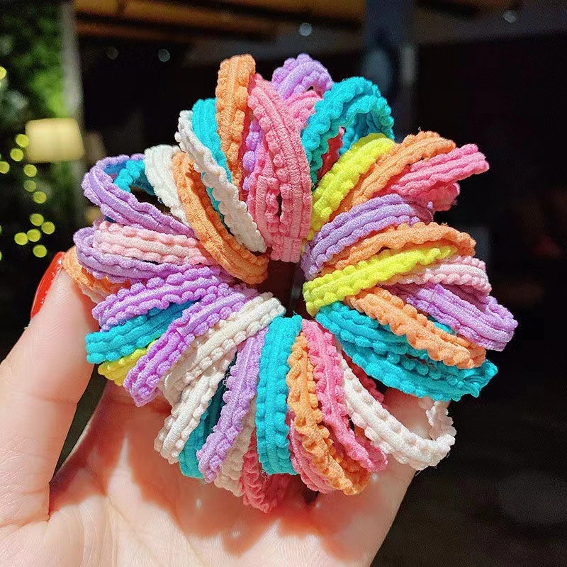 2.1到手福利彩色小皮筋儿童女童彩色弹性不伤发甜美花边皮筋发圈