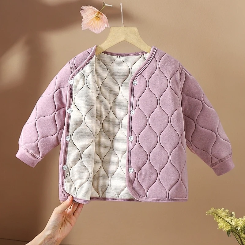 儿童保暖校服学生内胆秋冬季男童女童加厚外套棉衣童装宝宝内穿