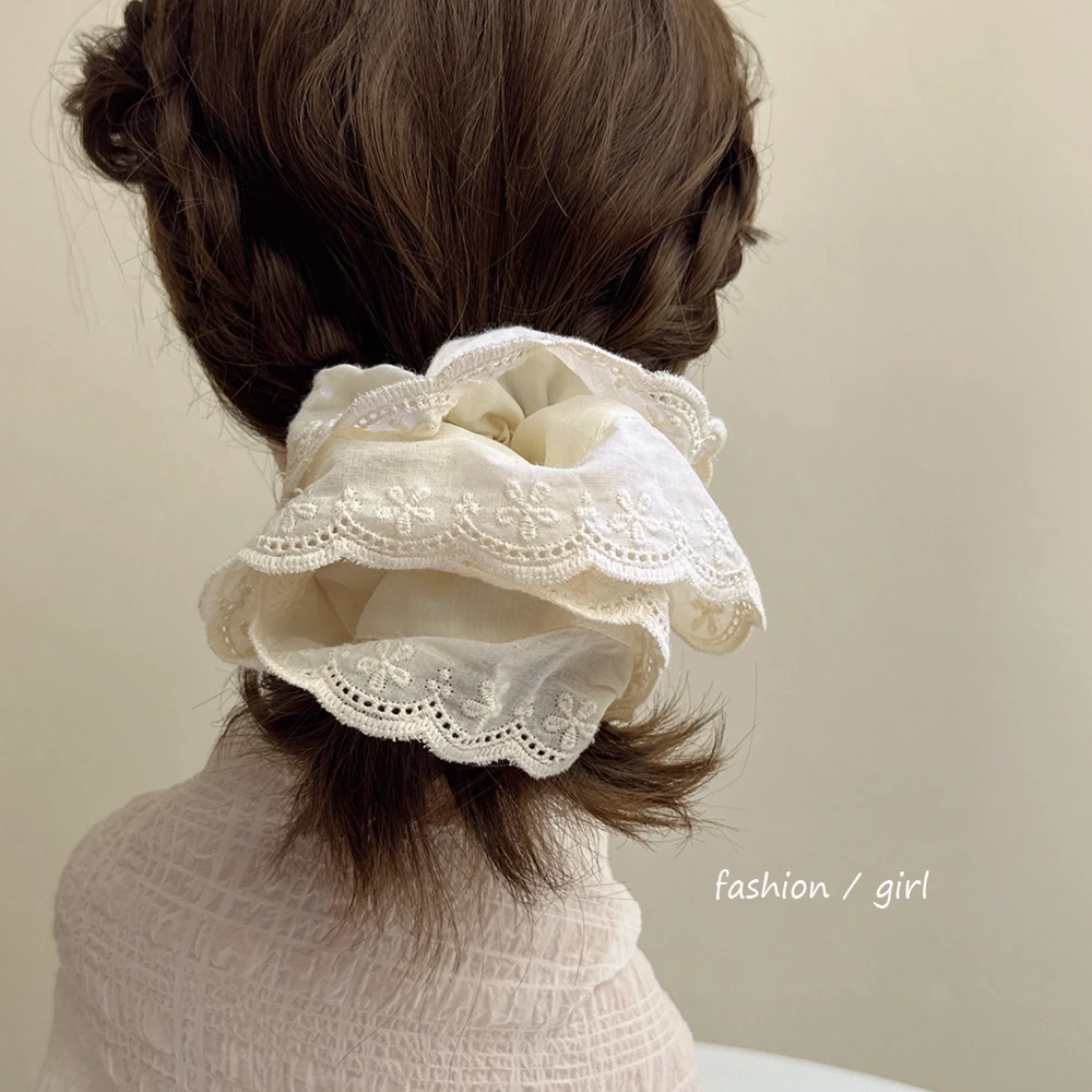 超大复古蕾丝大肠发圈头绳女高端皮筋女扎头发设计感高弹力发绳