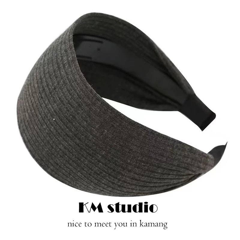 宽边网红针织发箍女高颅顶运动坑条发带韩系简约百搭头饰