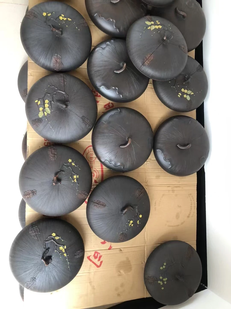 建水紫陶357克的饼茶单饼盒纯手工制作天然安全建水紫陶泥非紫砂