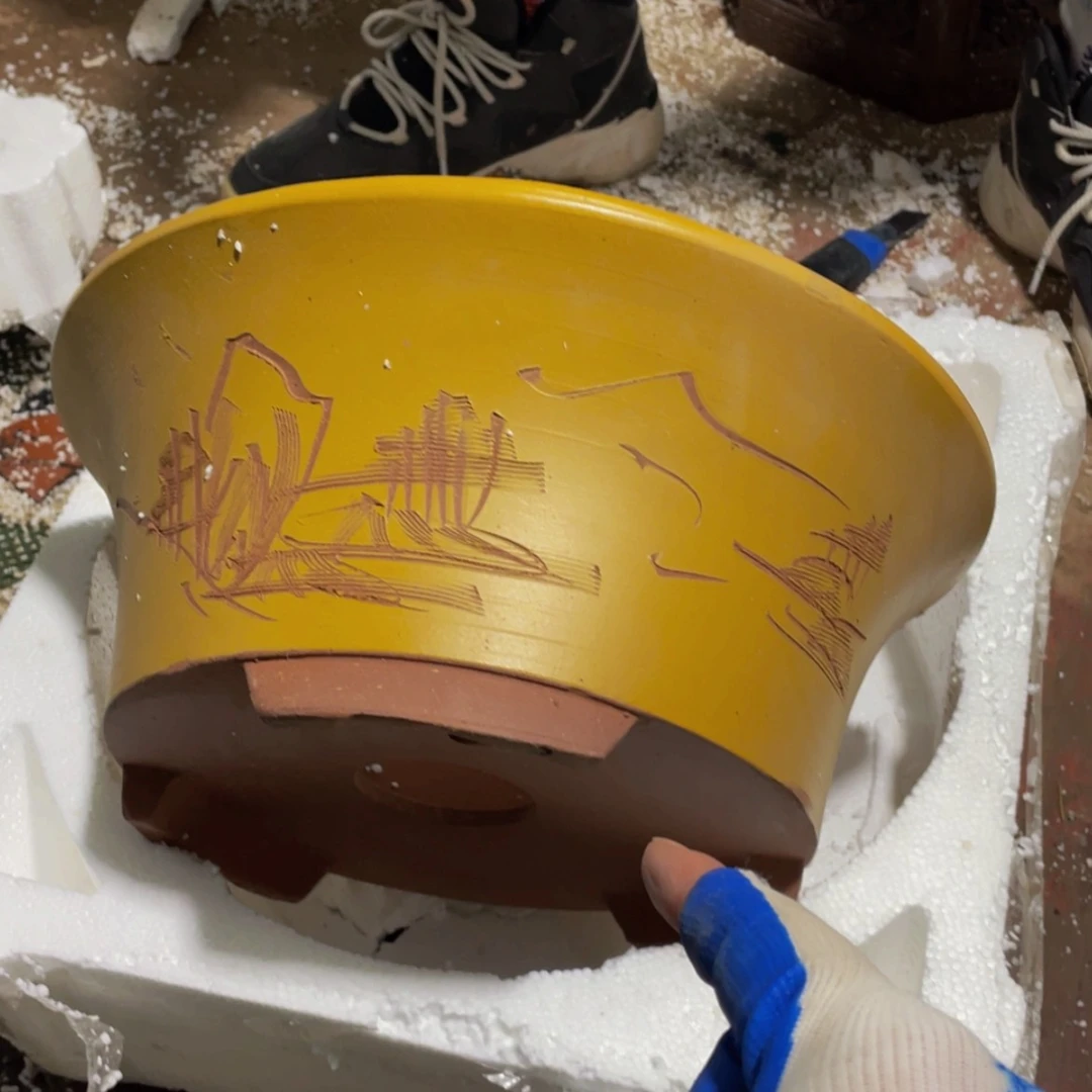 【闪购商品】紫砂花盆口33高13