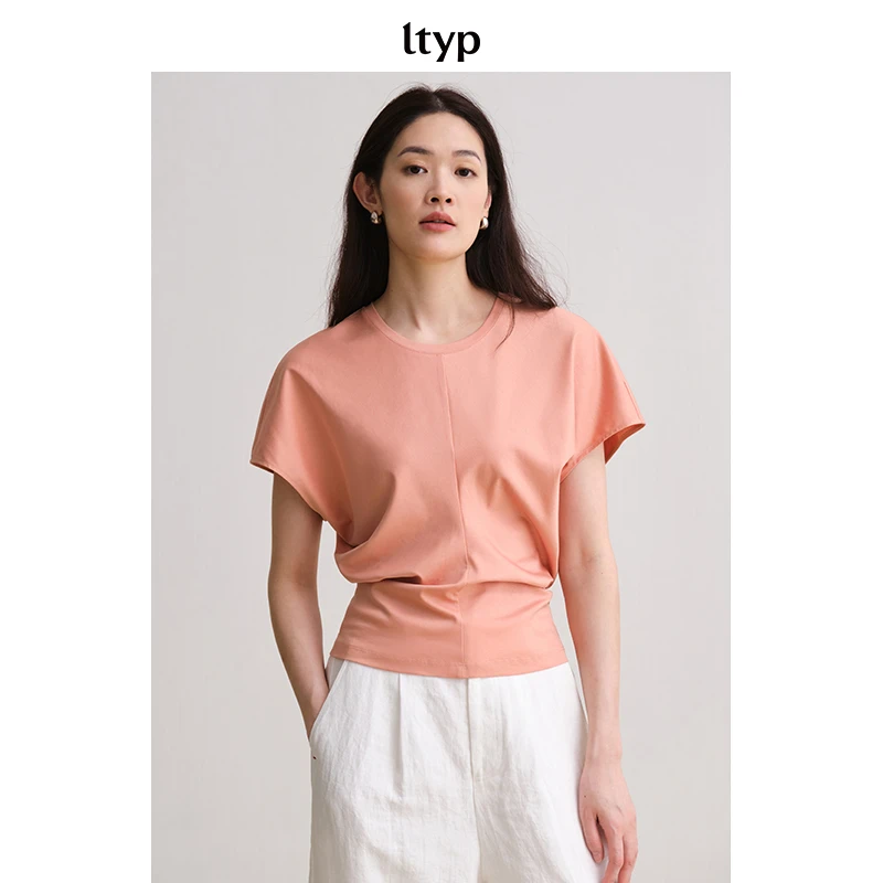 ltyp旅途原品 丝光棉凉感立裁T恤 新款休闲百搭短袖圆领上衣女夏