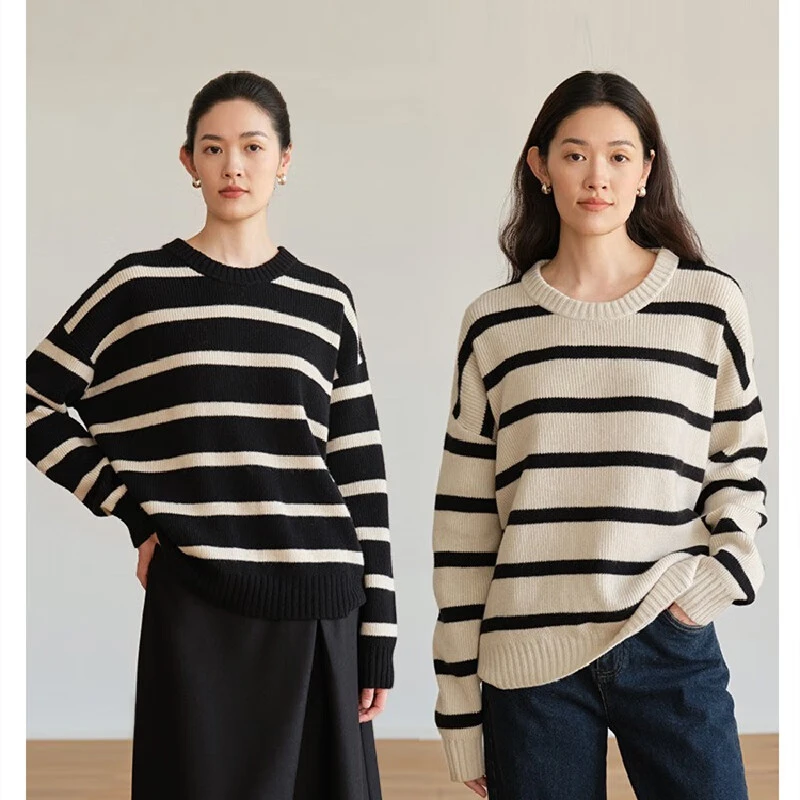 ltyp旅途原品｜加绒加厚美丽诺羊毛条纹圆领/高领毛衫V108224140