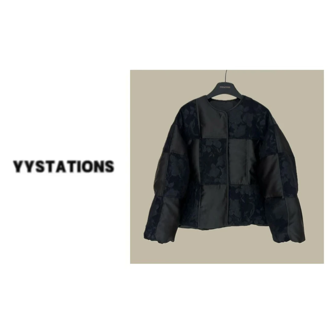 YYSTATIONS 【九宫格！】斜纹缎面刺绣提花外套-2281