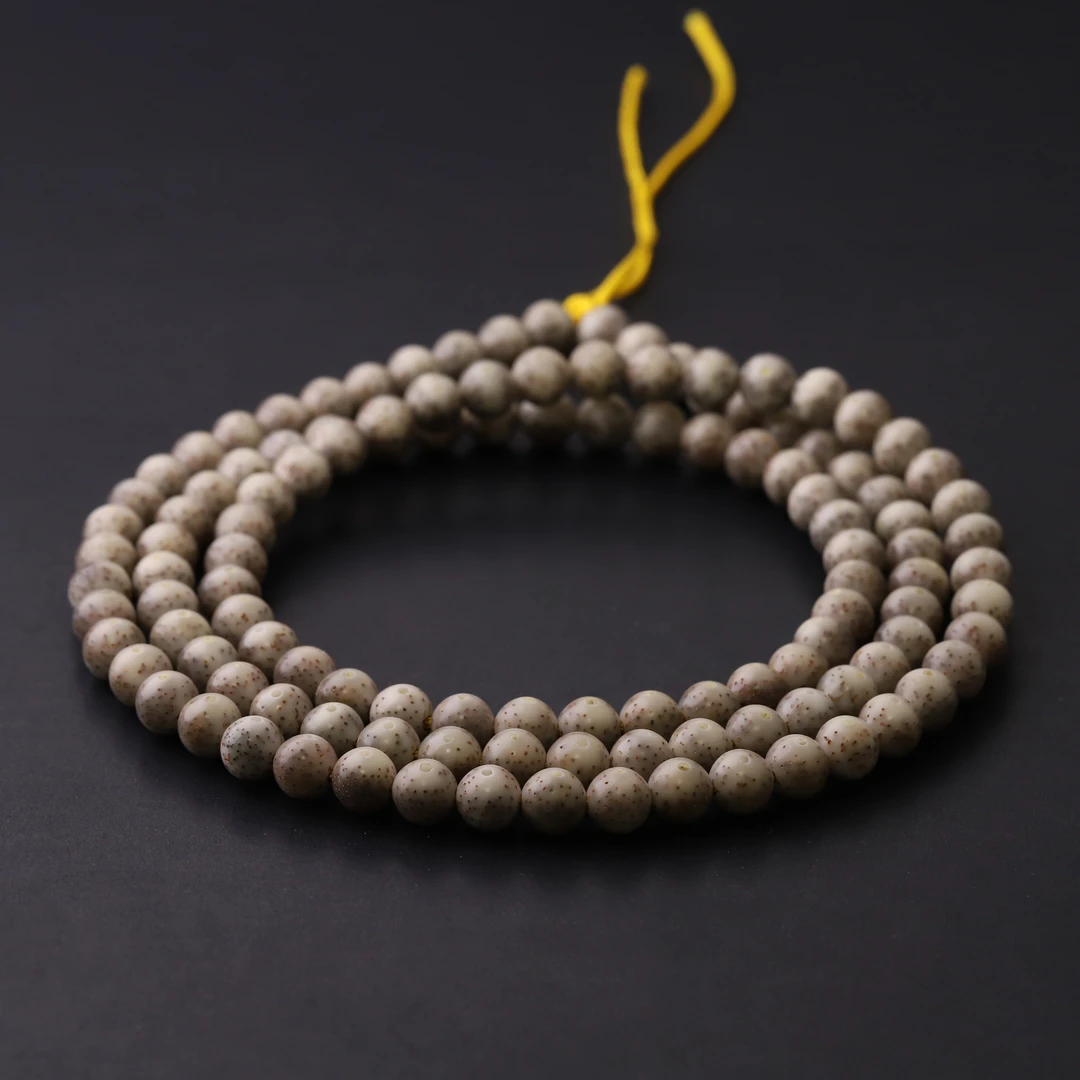 S8137【骨瓷冰糖灰】纯手工定制级圆珠细星料星月菩提108文玩手串