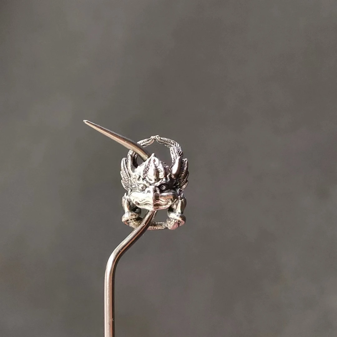 S5906-3 【大鹏鸟】银背云 隔珠 顶珠 文玩配件