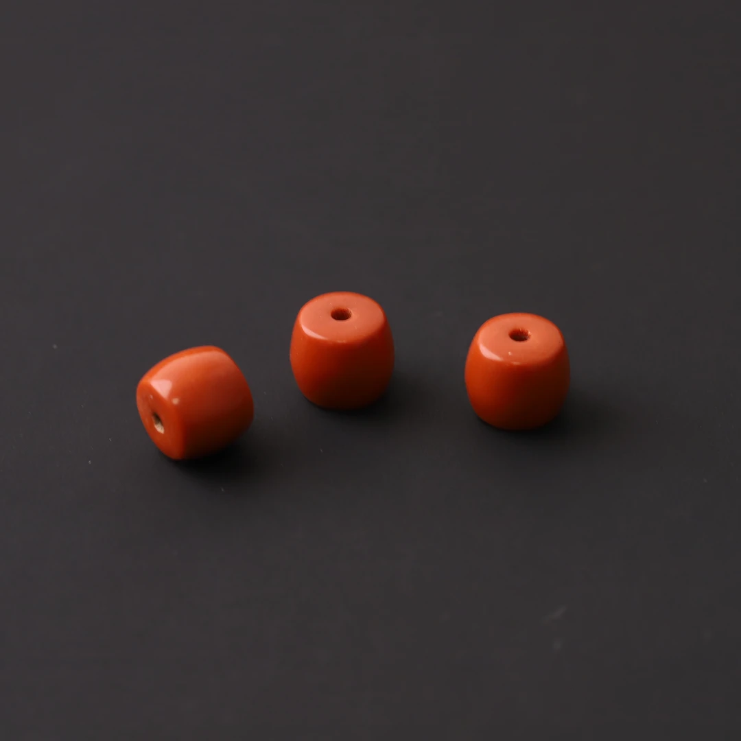 S7358【科技红】8mm左右直切极限弧顶珠腰珠文玩配饰