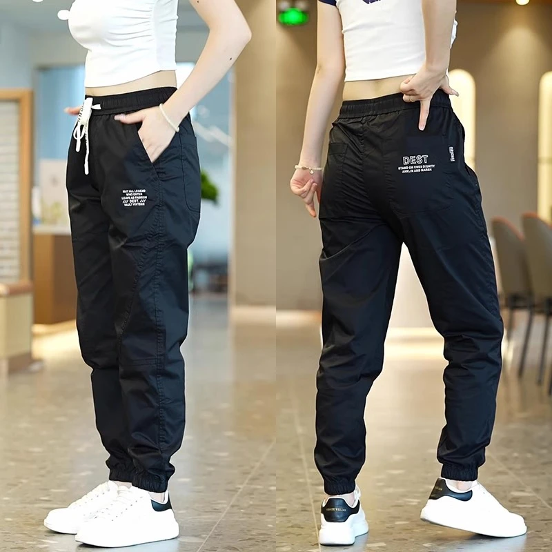 男士束脚裤男装男款休闲裤潮流工装九分长百搭春季薄款修身运动裤