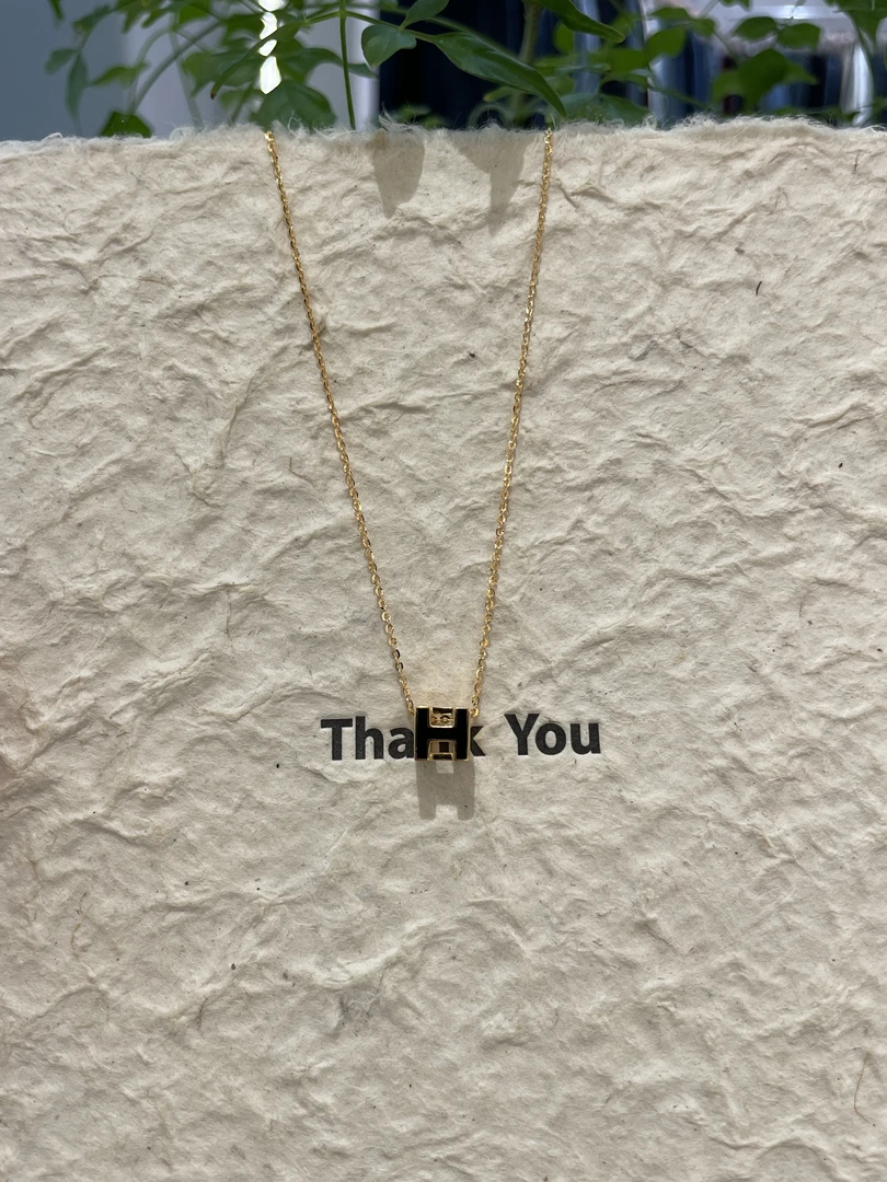 坠链均925银 正方H型项链  精工