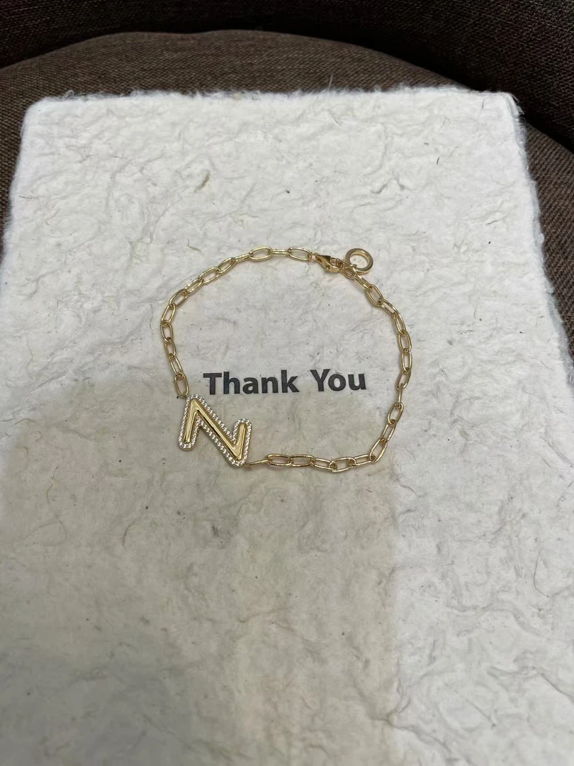 925银手链 字母手链  精工