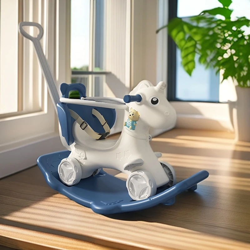 木马儿童摇马多功能溜溜车二合一宝宝婴儿滑行垫小木马玩具摇摇马