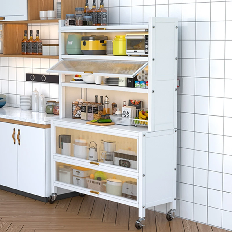 【餐边柜岩板】厨房置物架锅具餐具储物柜微波炉收纳厨房收纳置物架