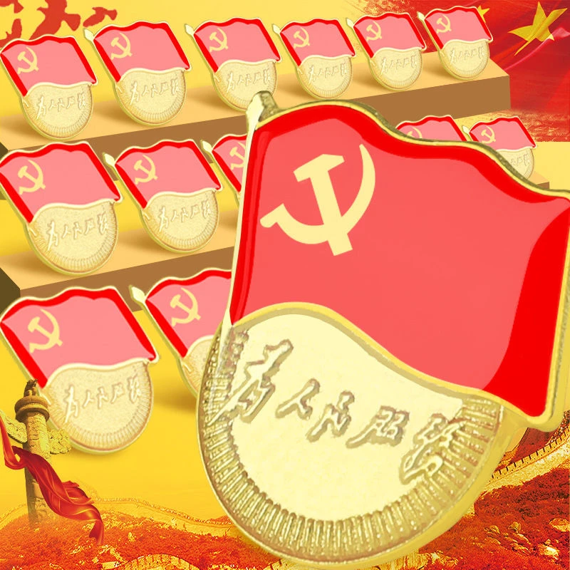 党徽磁力胸针别针少先队员队徽标准型小学生专用安全胸章党员强磁