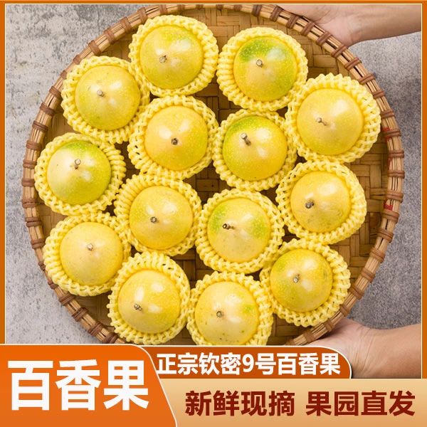 广西百香果钦密9号鲜果新鲜现摘当季孕妇水果花皮白香果包邮