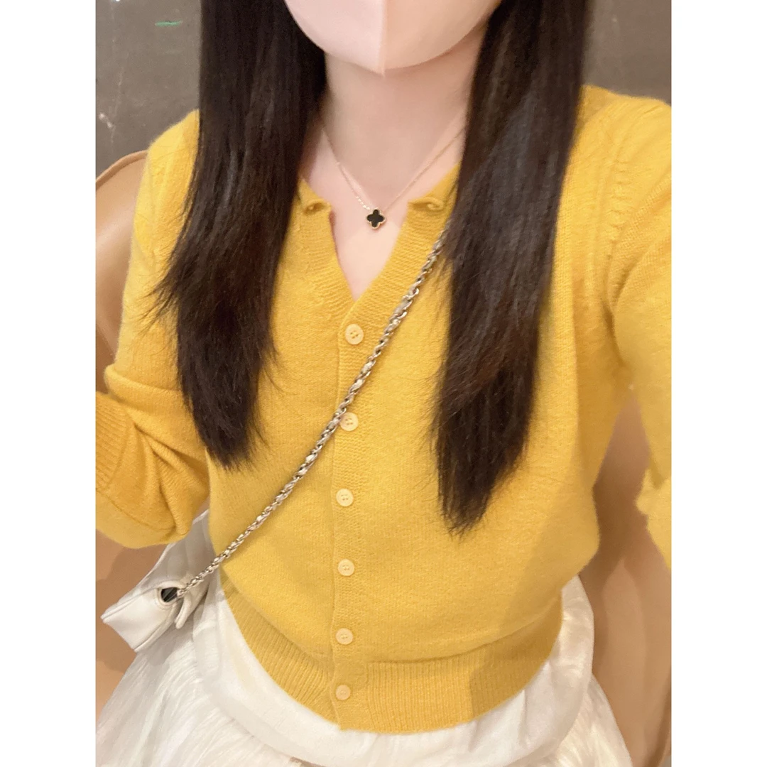 【热恋岛屿】原创设计感高级单排扣针织开衫外套女A80