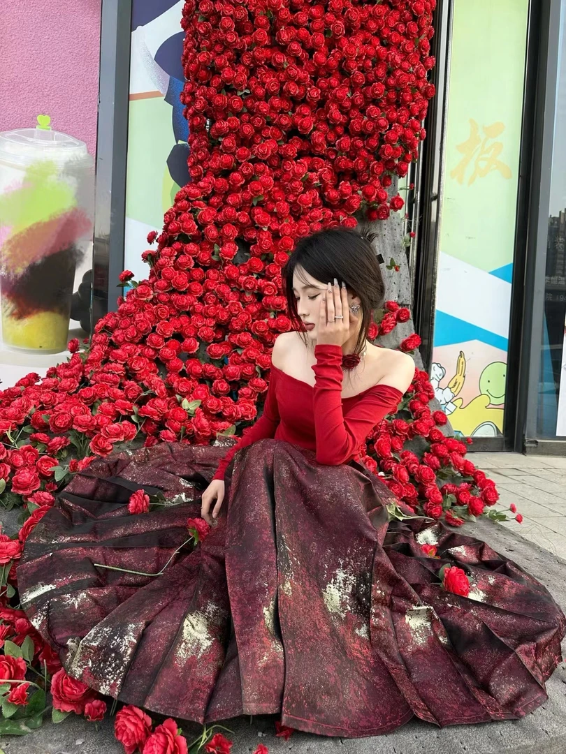 原色渲染织金马面裙【芊允纺】新中式显瘦黑色复古设计师重工设计师