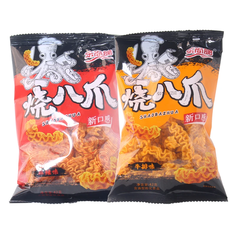 乐尚脆烧八爪经典童年零食香酥可口解馋小零食小吃休闲食品42g/袋