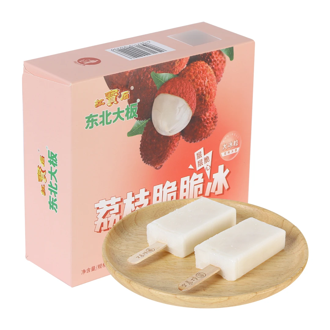 DONGBEIDABAN/东北大板 荔枝脆脆冰荔枝口味冰棍 408g（68g*6）/盒
