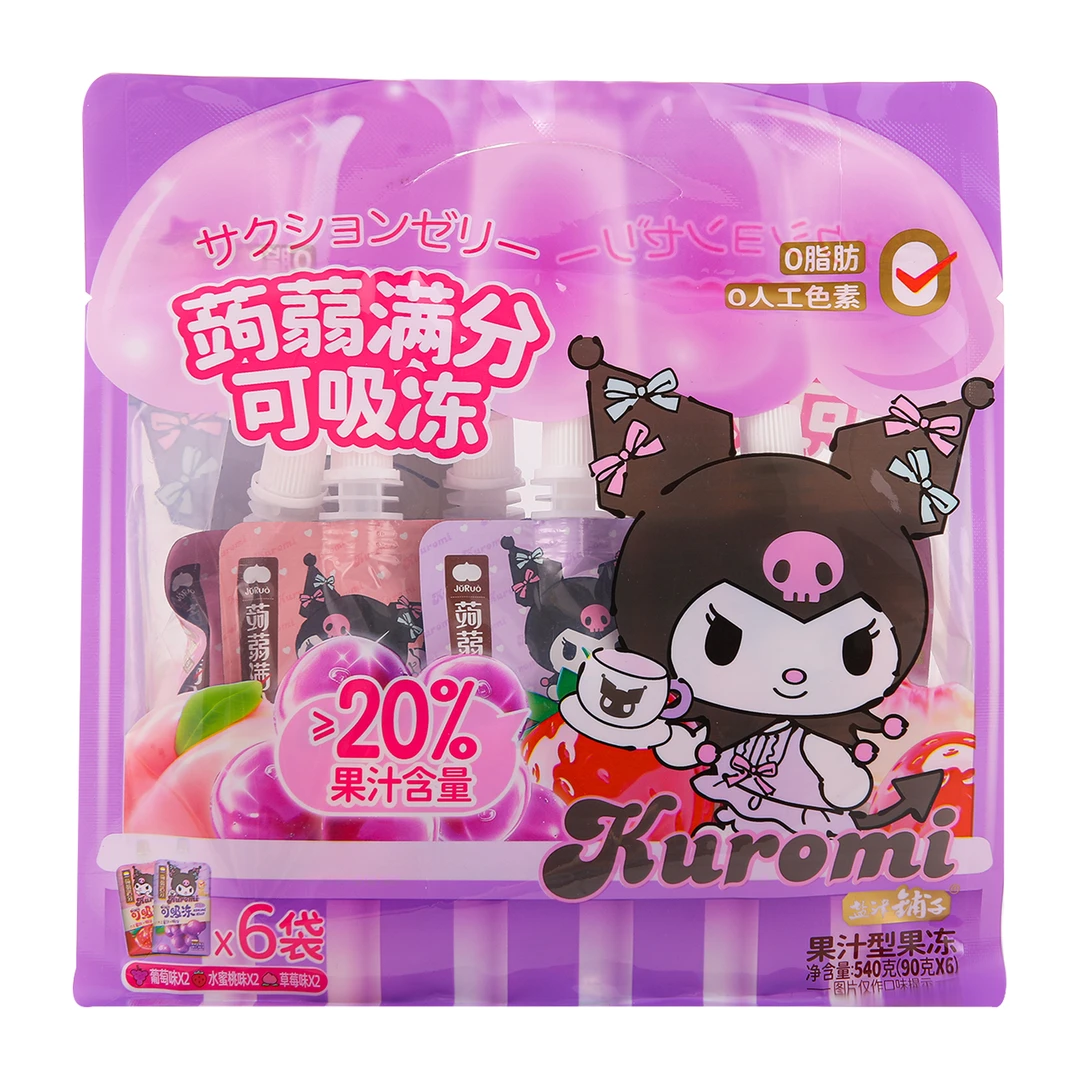 盐津铺子 可吸冻（葡萄味+水蜜桃味+草莓味） 540g（90g*6袋） 零食