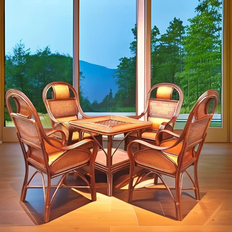 藤椅子现代椅天然真藤办公椅编织休闲家用老人靠背椅阳台成人椅子