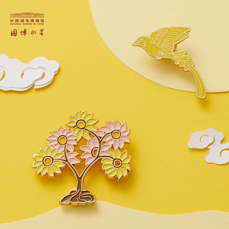 中国国家博物馆岁月静好胸针徽章首饰生日礼物送男女配饰礼盒七夕