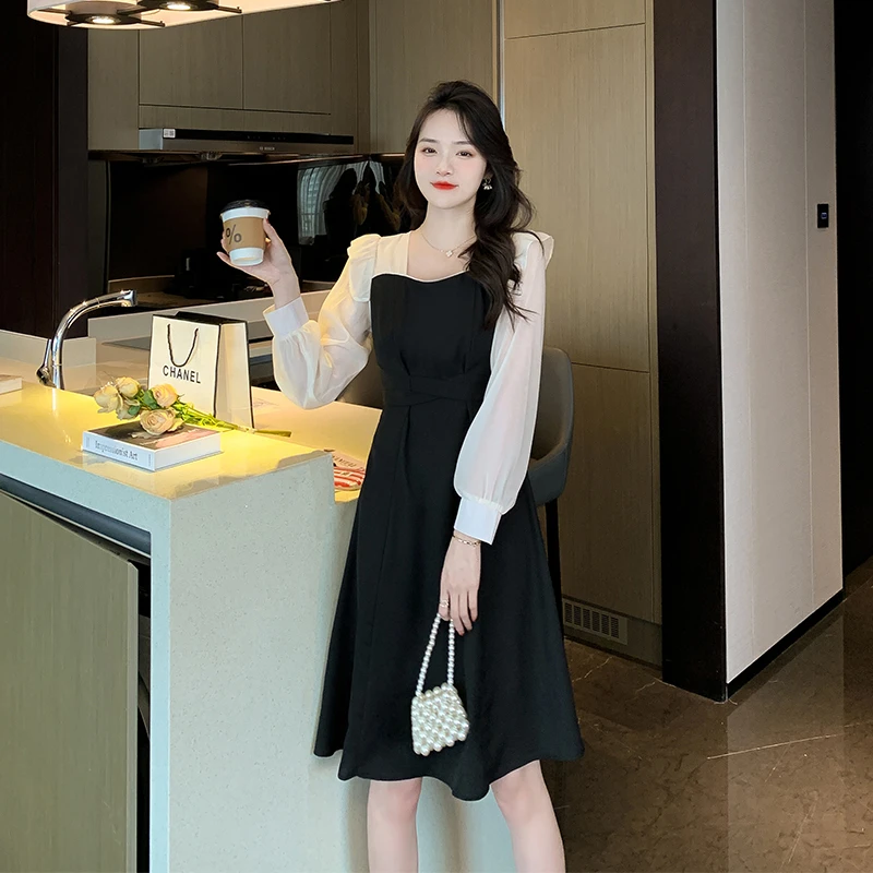 【PJ】连衣裙女装法式收腰时尚气质短裙8472