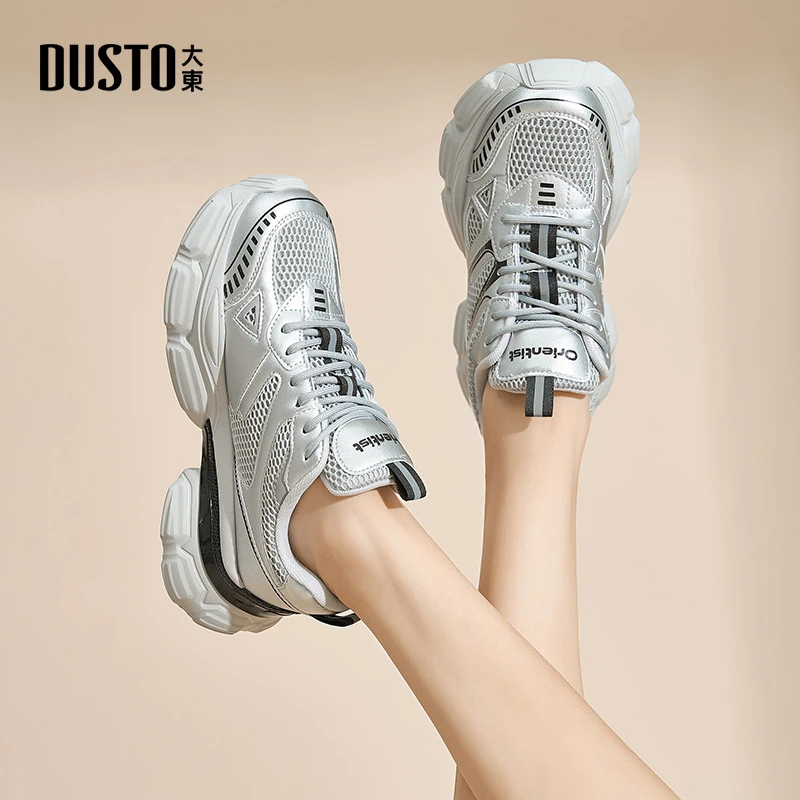 DUSTO/大东时尚厚底老爹鞋2025爆款潮流ins风女鞋休闲运动鞋0328