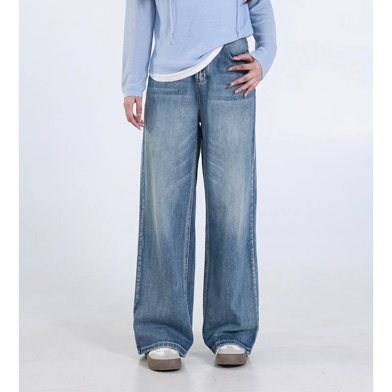 QC李潇洒【理想女士】微胖女装秋冬简约高腰休闲水洗牛仔裤XS405N57