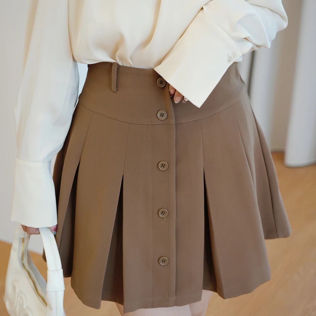 李潇洒【夏日炎炎】微胖大码少女学院气质高腰显瘦百褶裙XS306A06