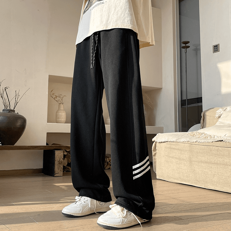 重磅休闲卫裤男女款春秋季潮牌美式直筒宽松长裤子百搭阔腿运动裤