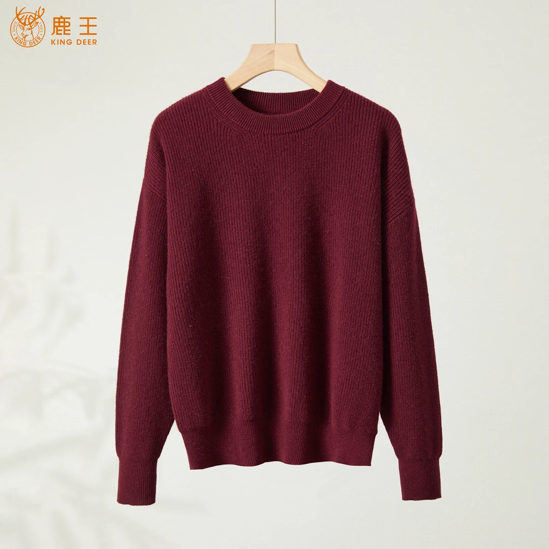 King Deer/鹿王触手升温24秋冬休闲针织圆领羊绒衫L804264