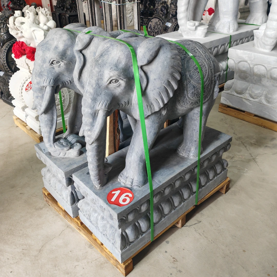 青石大象天然石材雕刻石雕大象别墅庭院公司酒店门口摆件