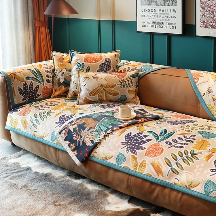 【金枝玉叶】雪尼尔垫防滑沙发垫四季通用防猫爪简约真皮沙发套盖布