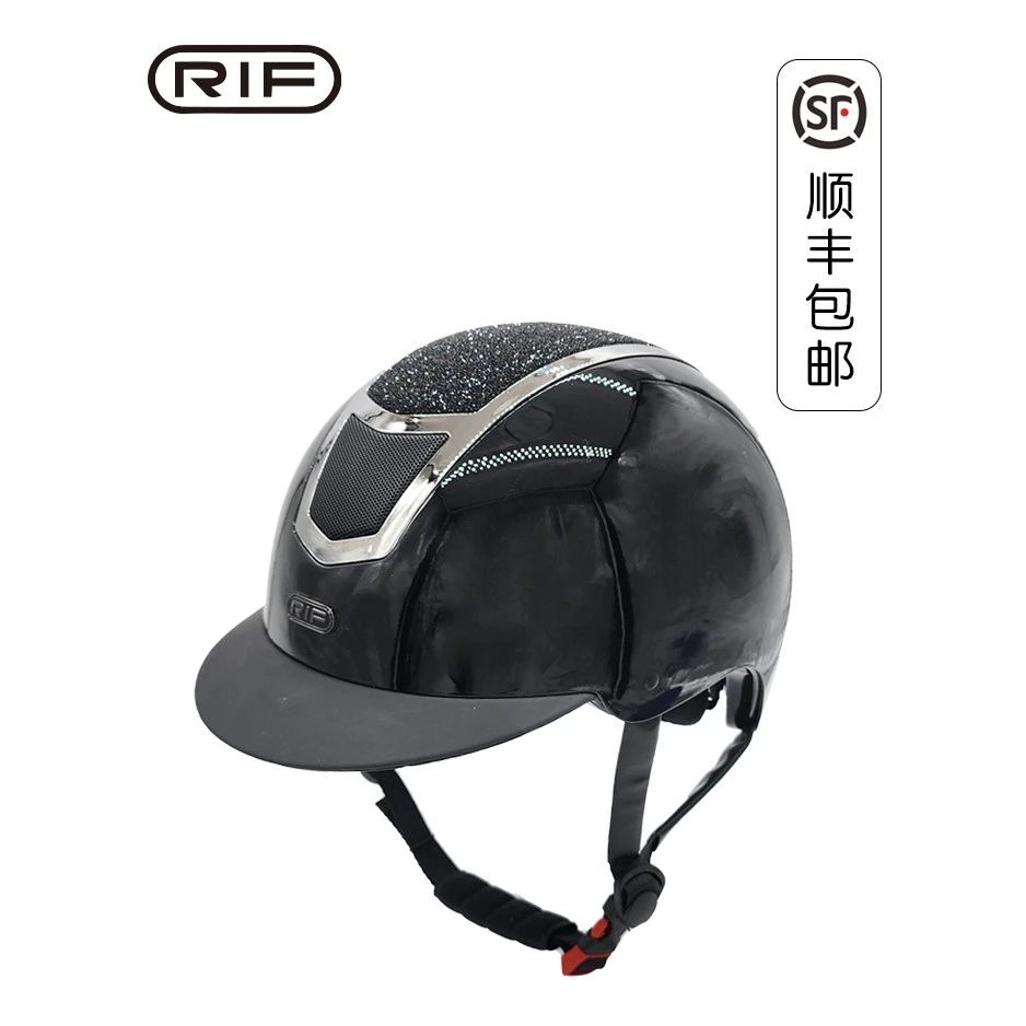 RIF马术头盔专业骑行头盔带闪钻认证头盔透气防护头盔马术盔男女