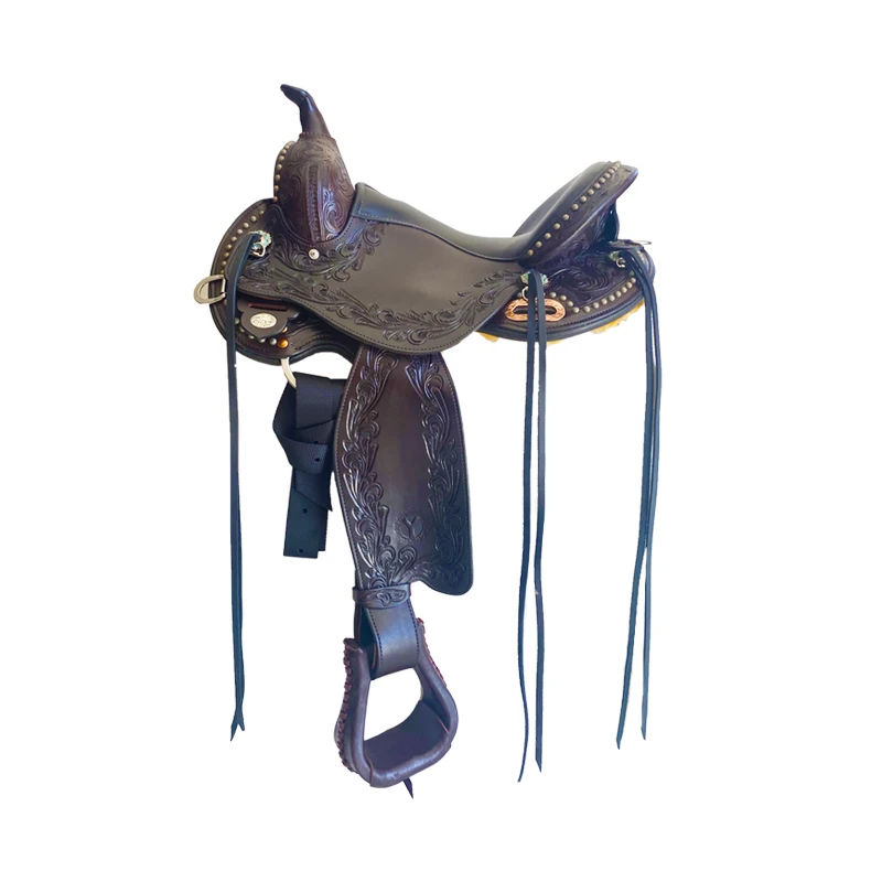 美国CY马鞍进口西部鞍马鞍Circle Y马鞍全皮鞍子高档雕花牟定装饰
