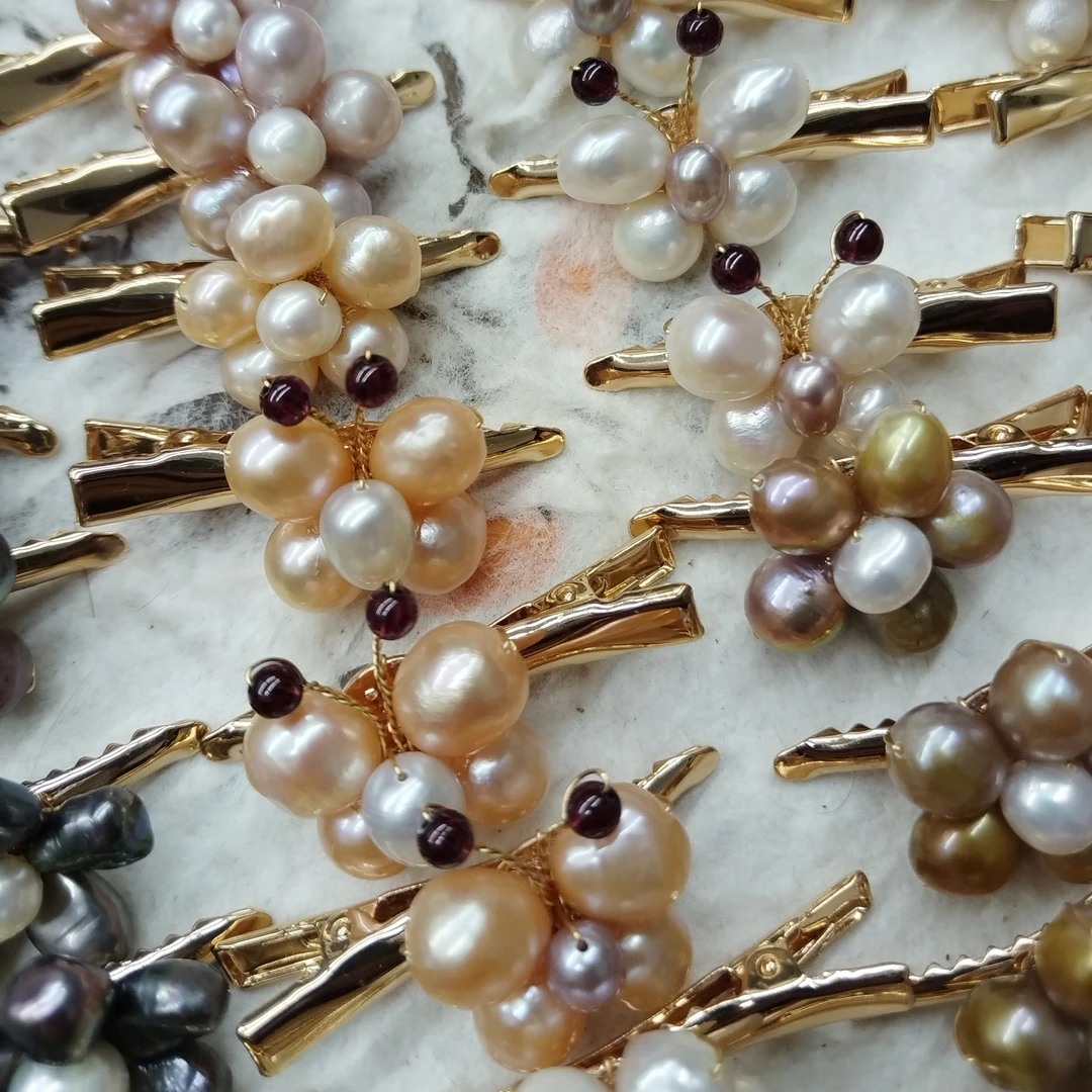 手工制作淡水珍珠发夹