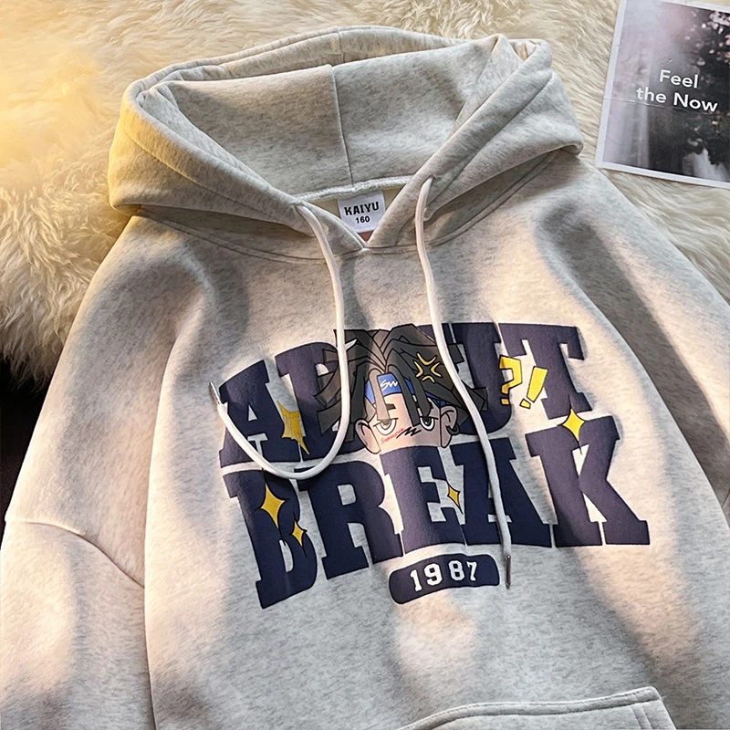 严选男童卫衣秋春款美式hiphop潮牌ins学生外套重磅儿童连帽上