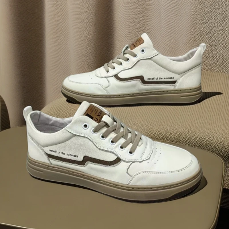 【头层牛皮】男鞋2023新款真皮透气休闲小白鞋板鞋潮流百搭男士潮鞋