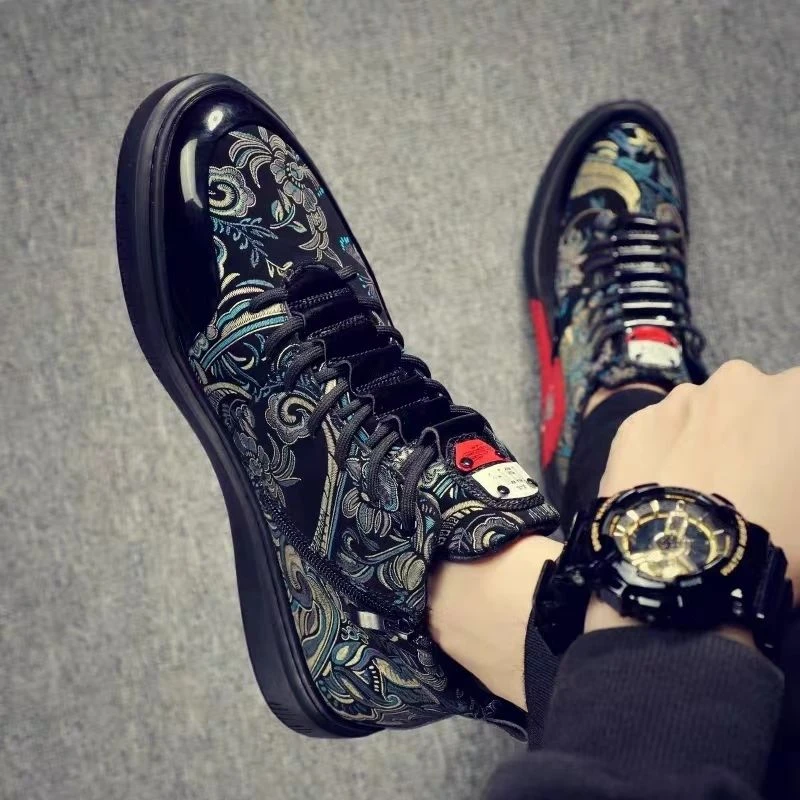 中国风鞋子男冬季新款爆款冬款加厚高帮马丁靴男个性嘻哈中帮