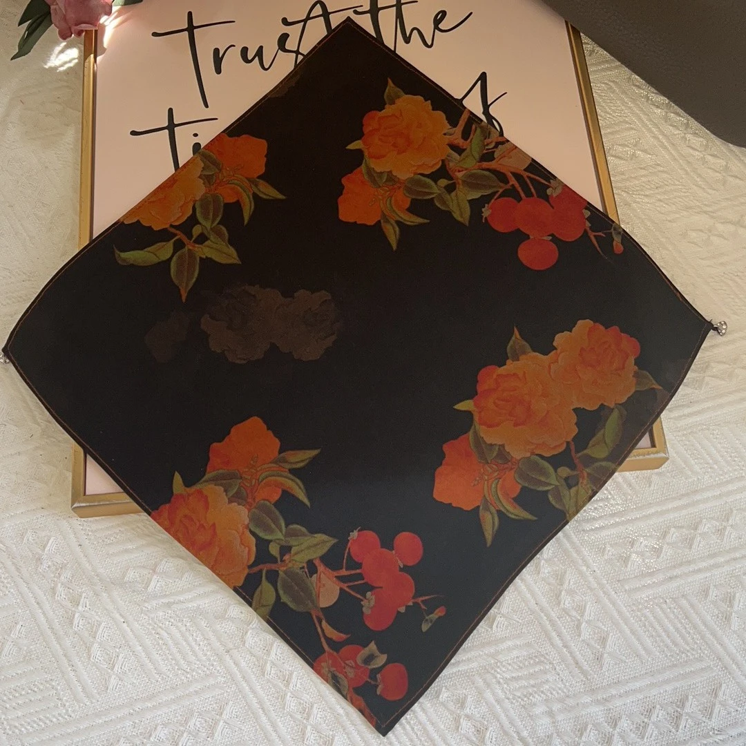 28x28老料香云纱皮子围巾丝巾颈链配饰