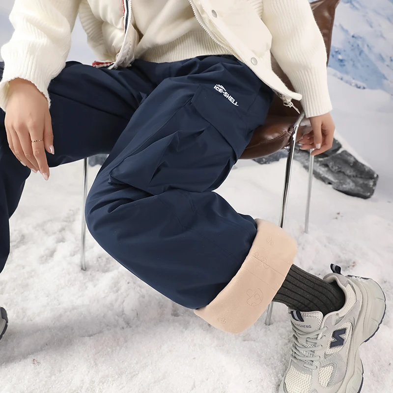 工装羽绒裤女外穿2024新款冬季保暖90白鸭绒防风直筒阔腿冲锋棉裤