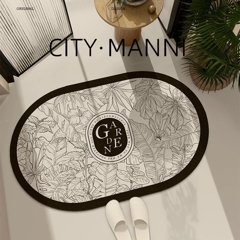 复古硅藻泥吸水脚垫厨房卫生间门口地垫浴室防滑防摔速干厕所软垫