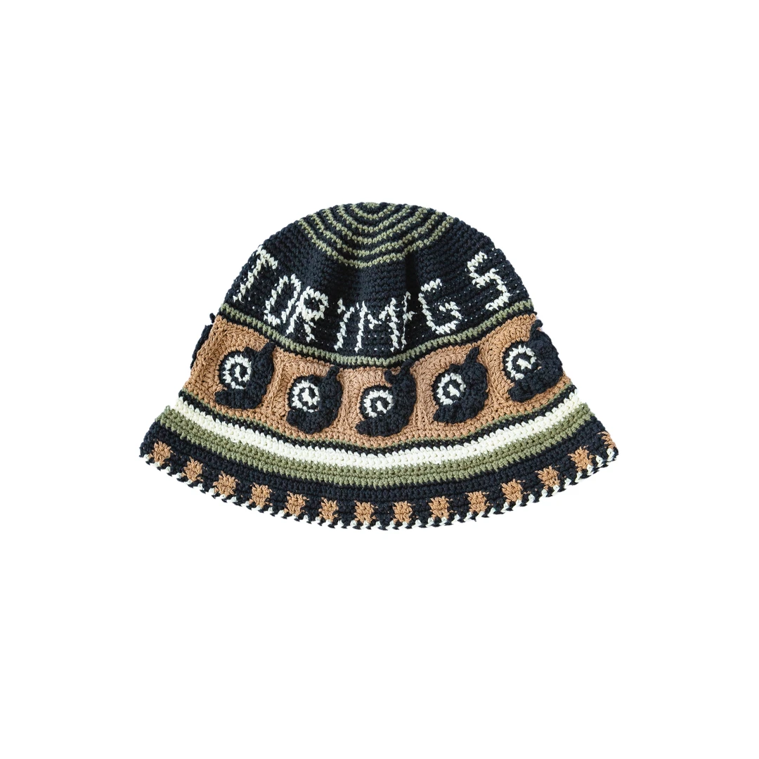 白敬亭同款帽子渔夫帽 毛线针织条纹拼色 个性显白显瘦小众男女款