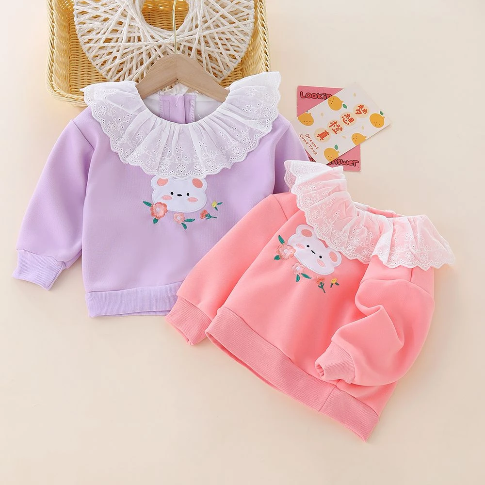 韩版翻领小熊卫衣