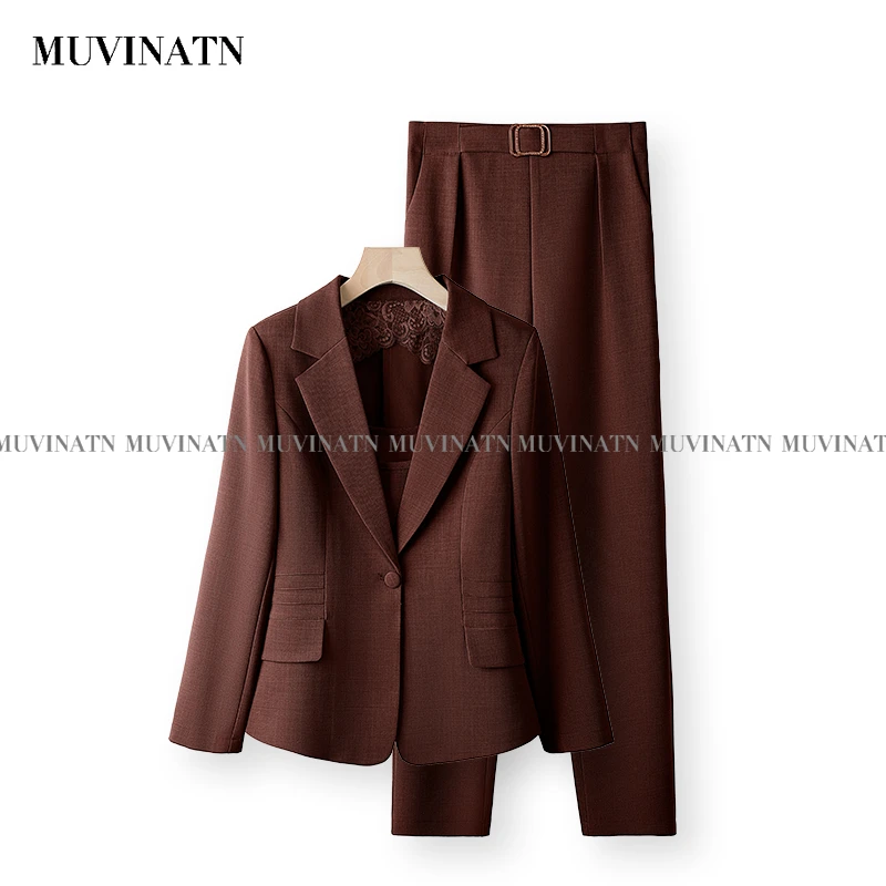 【慕尚衣】西装套装女2025春季新款气质轻奢设计感套装