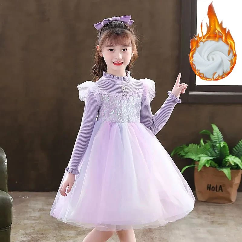 女童冬装连衣裙新款春季韩版儿童女孩女宝宝长袖公主加绒裙子